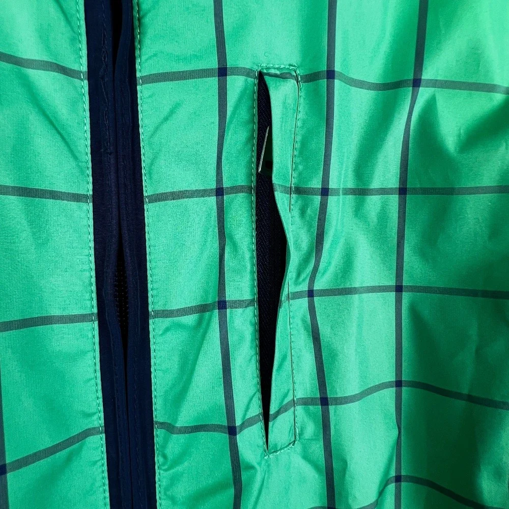 Lauren Ralph Lauren‎ LRL Active Jacket M Kelly Green Windowpane Zip Windbreaker